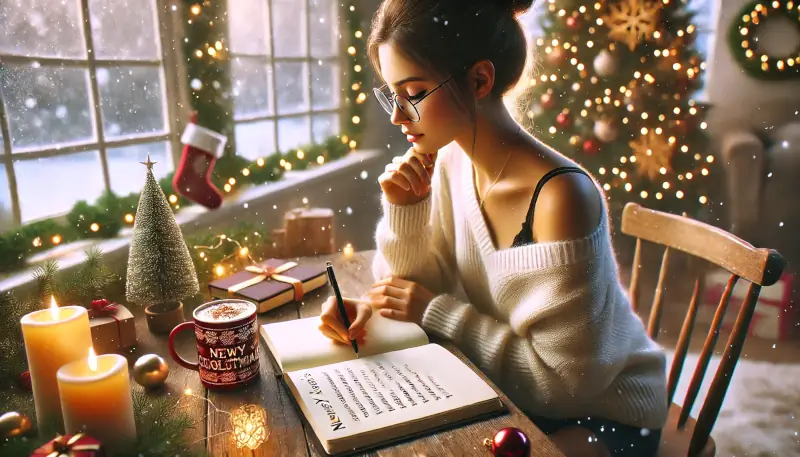 Escribiendo los propósitos de año nuevo